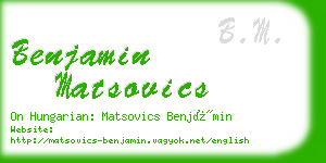 benjamin matsovics business card